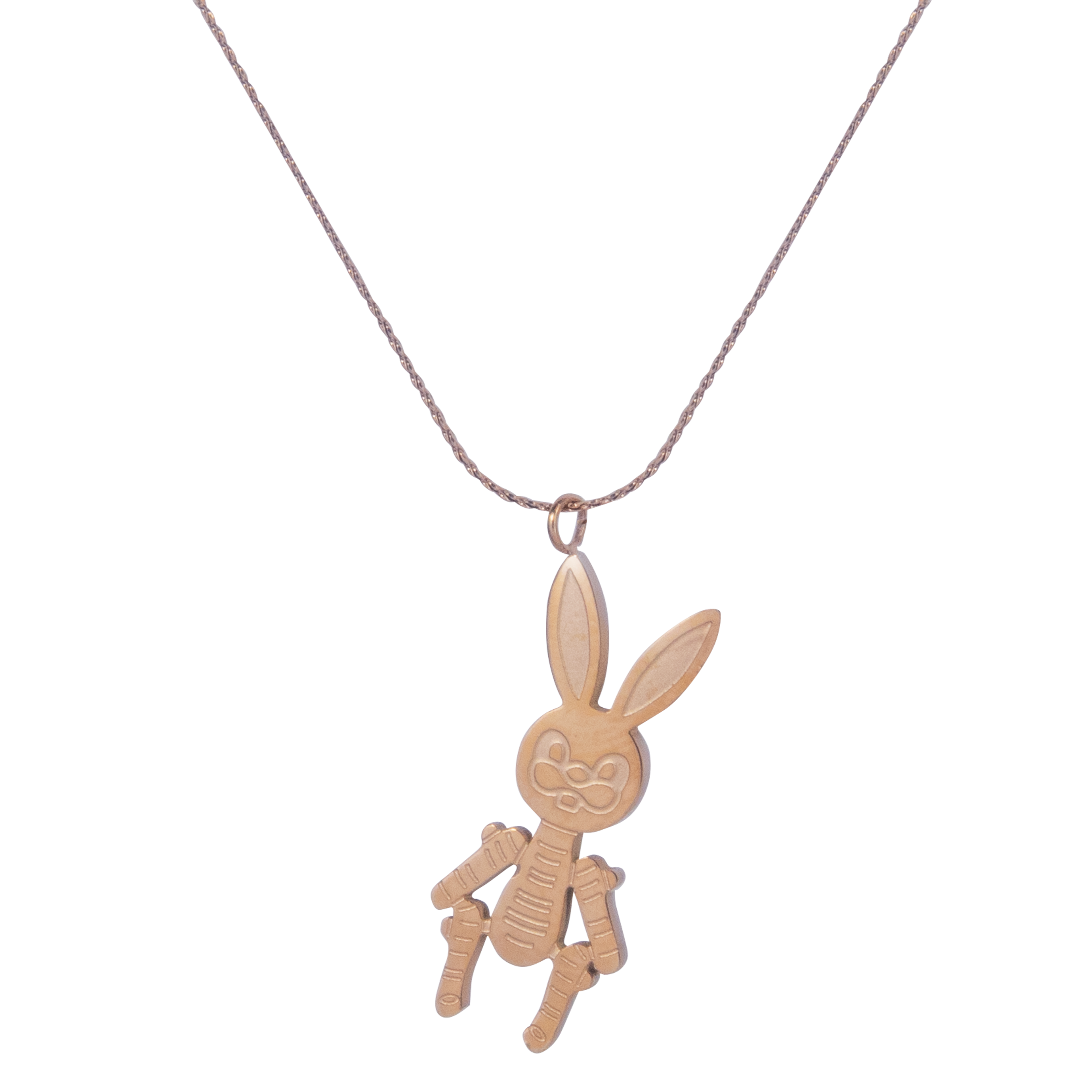 Rose gold bunny pendant