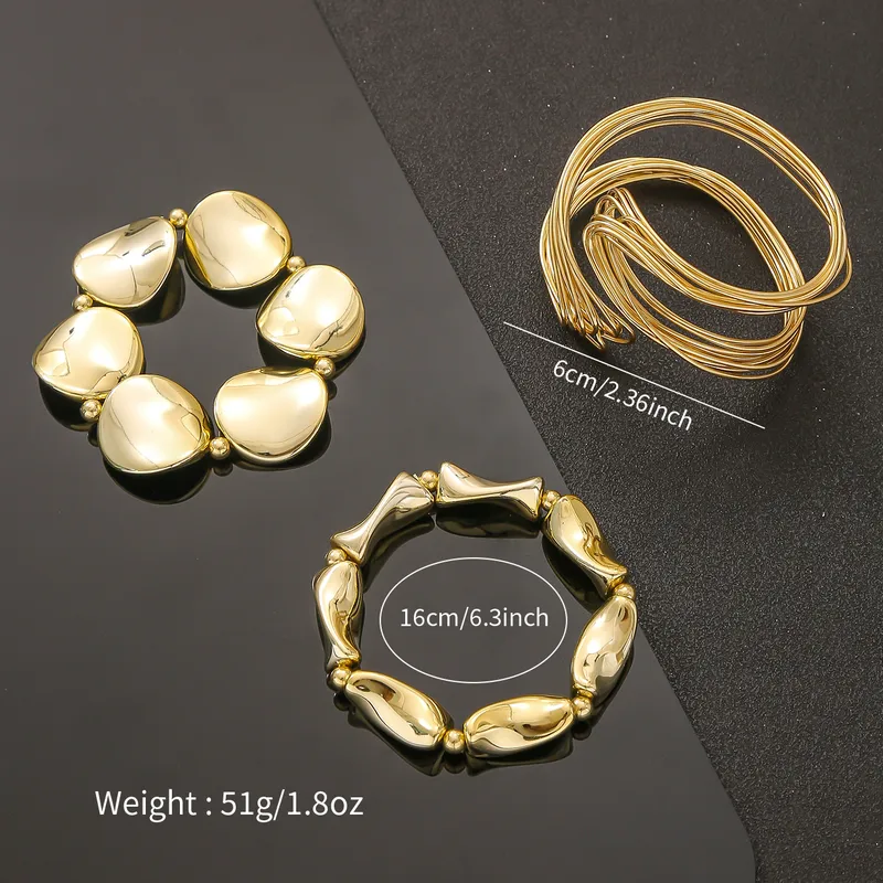 3 Piece Gold Bracelet Set