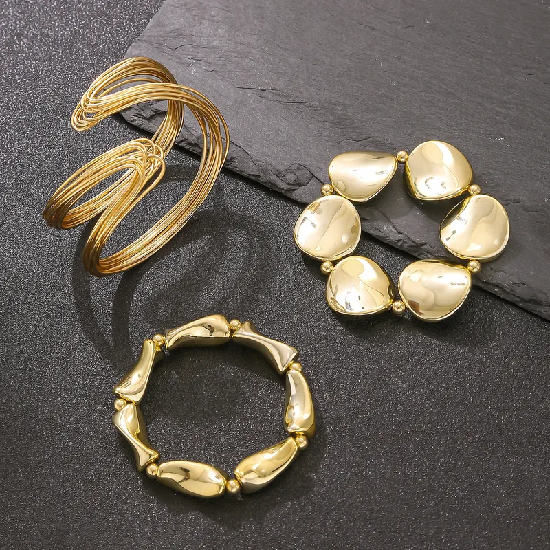 3 Piece Gold Bracelet Set