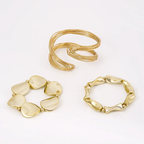3 Piece Gold Bracelet Set