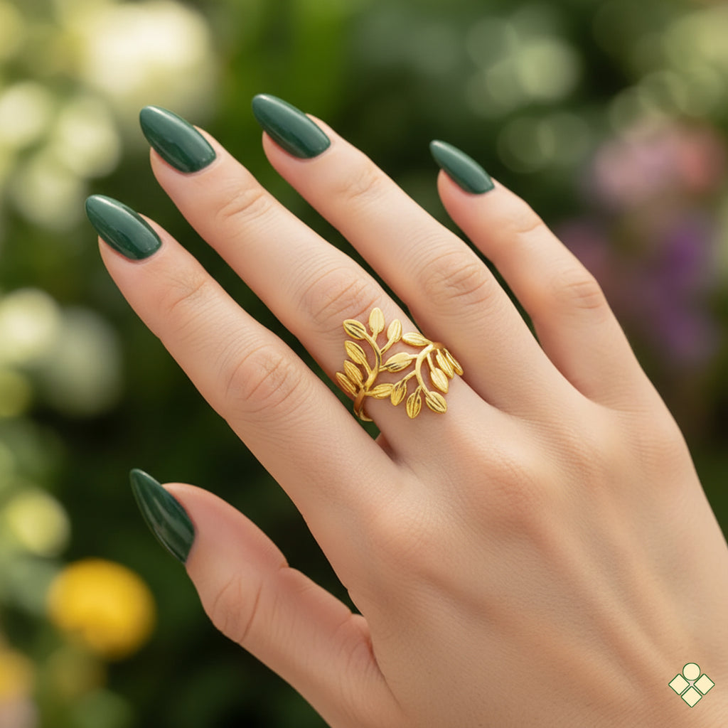 Gold Leaf Adjustable Ring