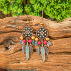 Boho Dreamcatcher Earrings – Feather Drops