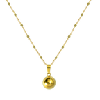 Gold necklace with a round pendant