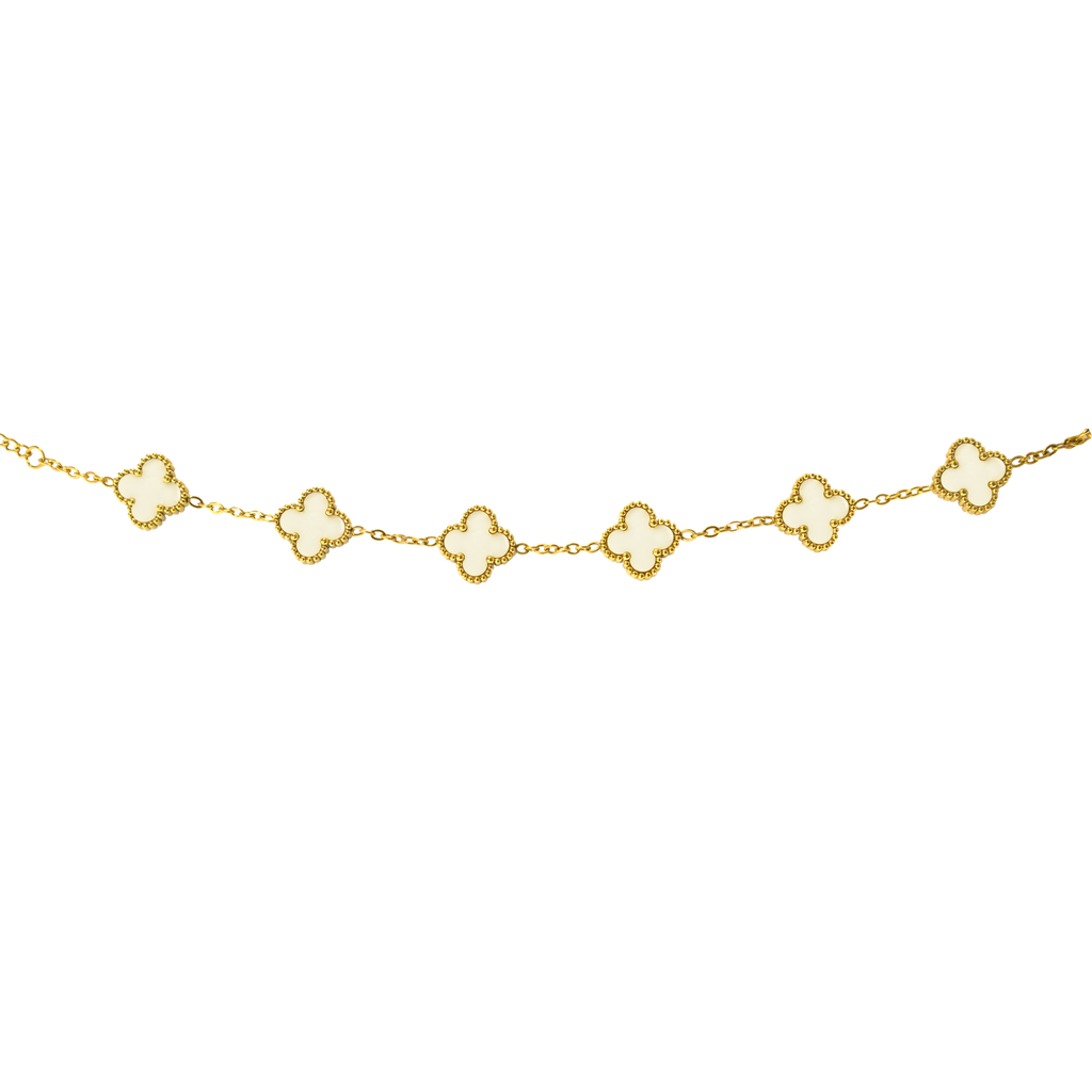 White Clover Charm Bracelet