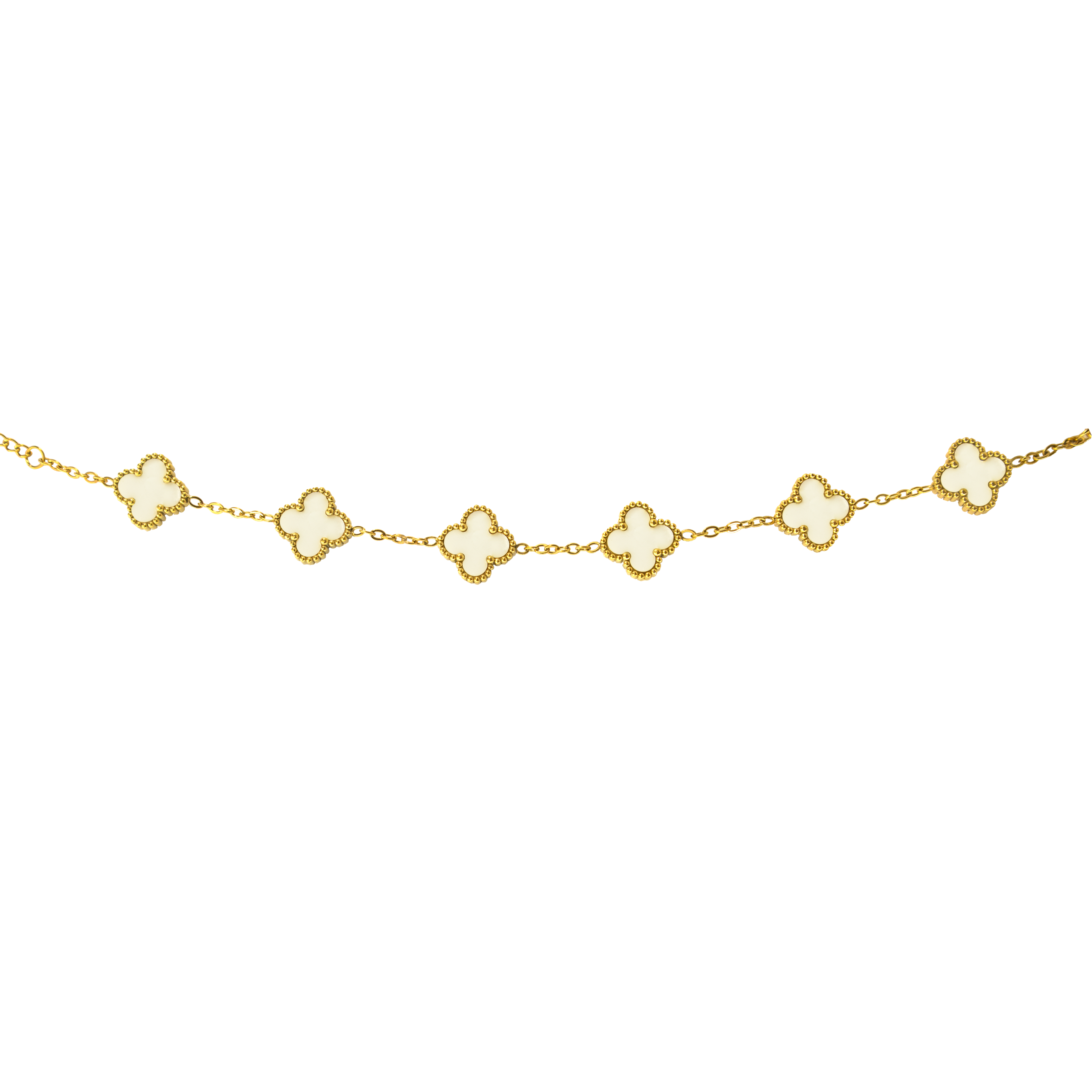 White Clover Charm Bracelet