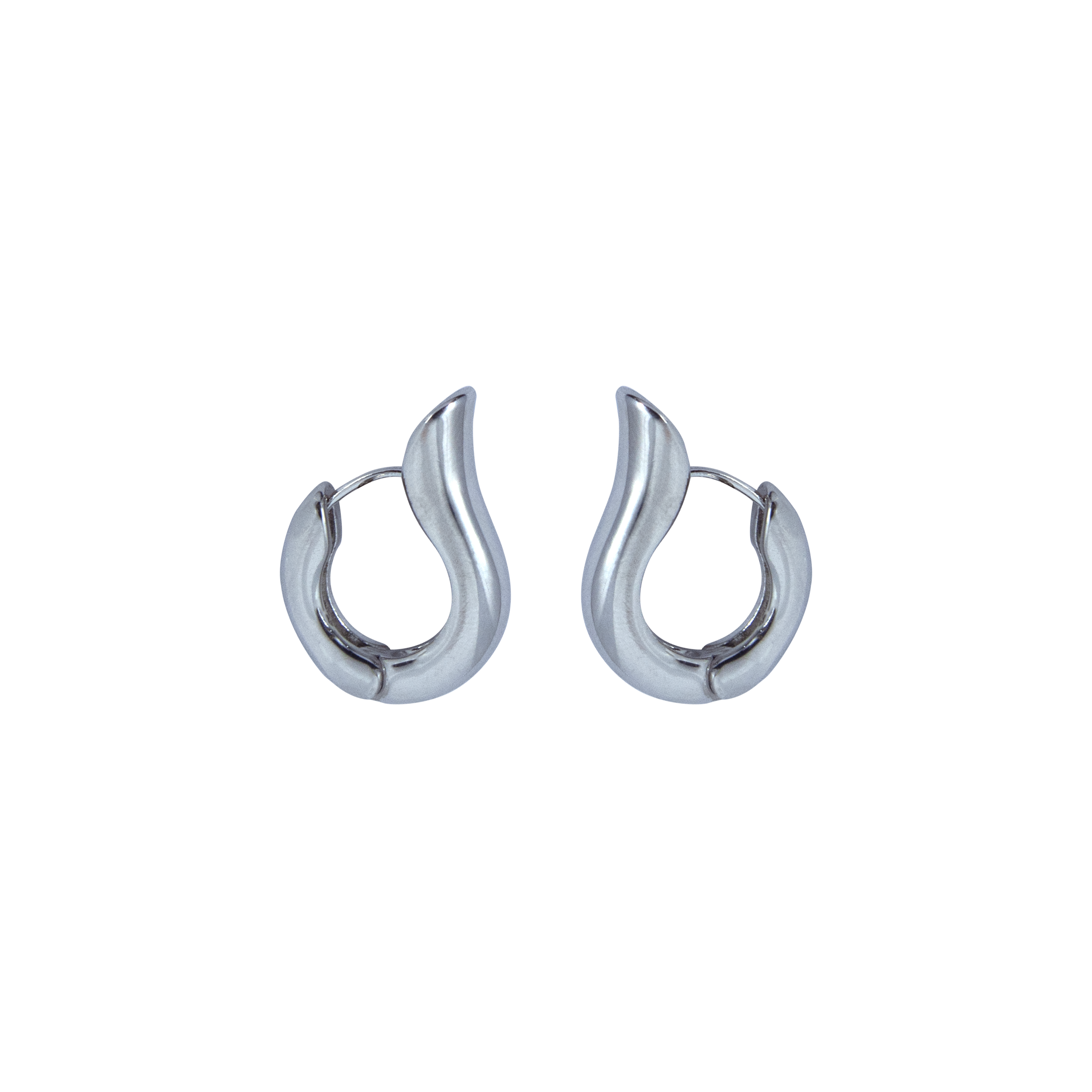 Pair of silver hoop earrings