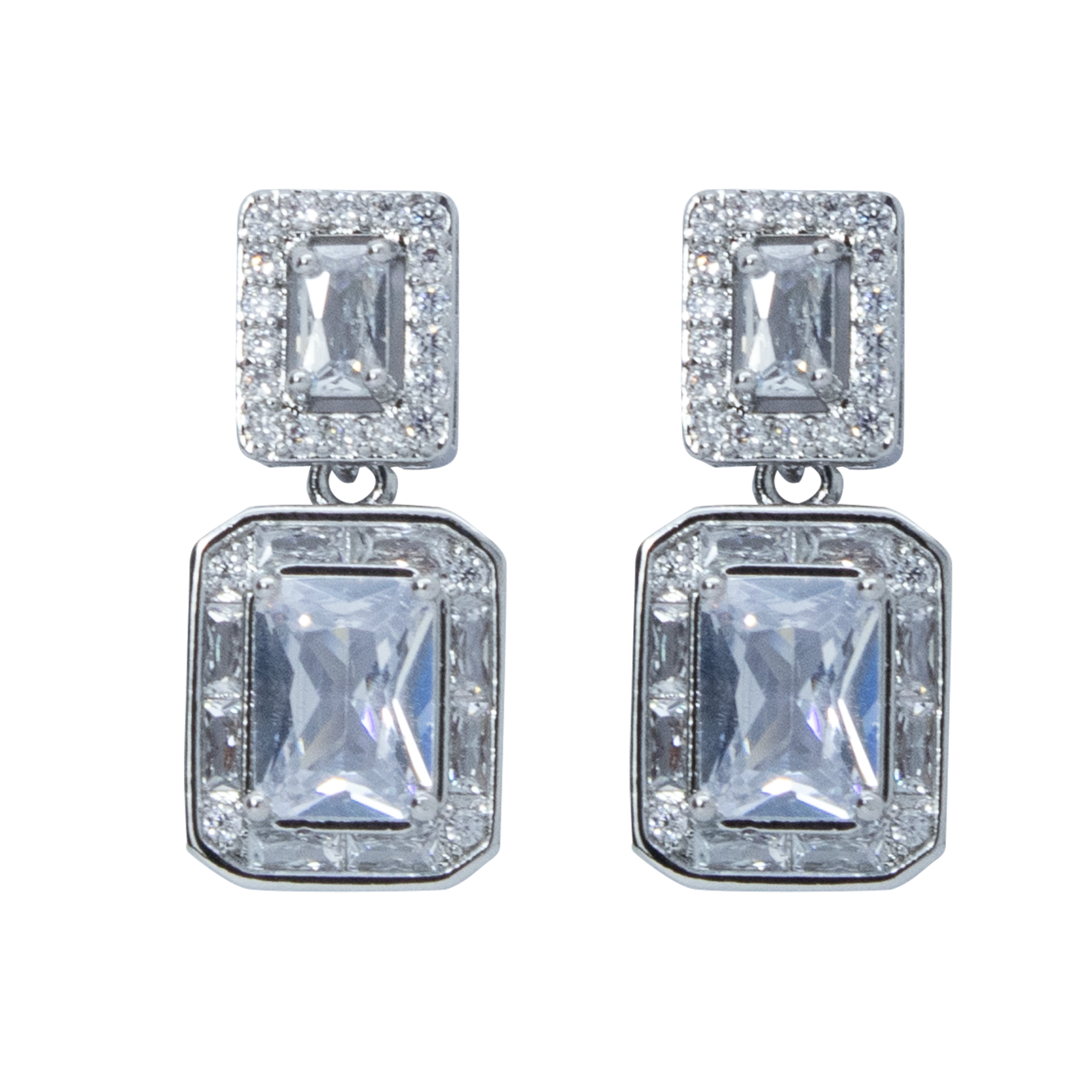 Pair of diamond earrings