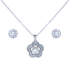 Jewelry set with floral pendant and matching earrings 