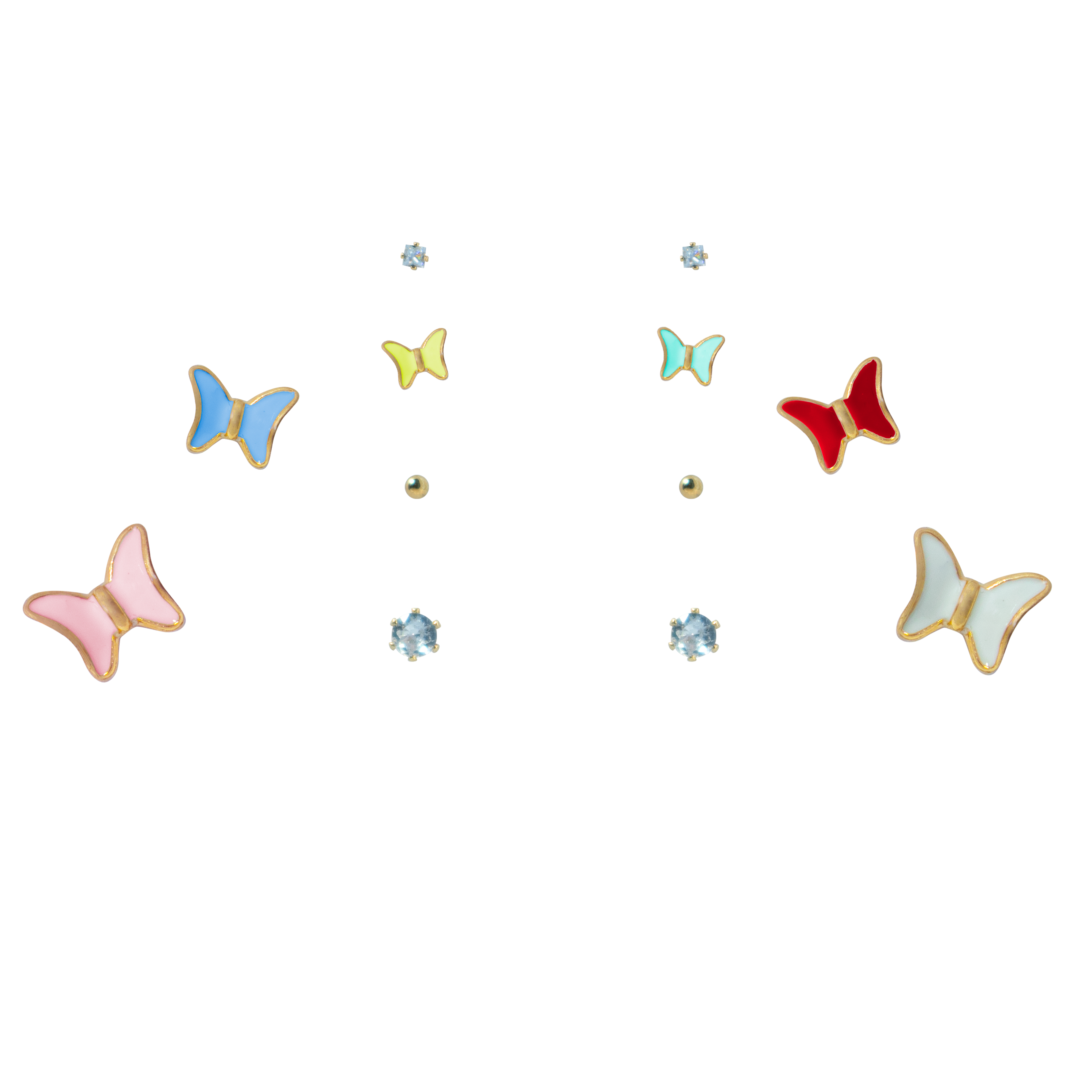 Butterfly Pop – Colourful Mismatched Stud Earring Set