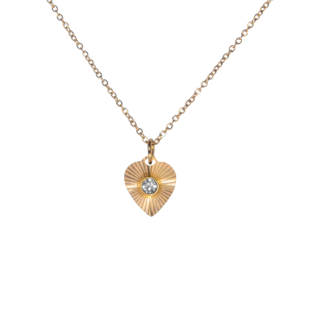 Gold necklace with a heart-shaped pendant