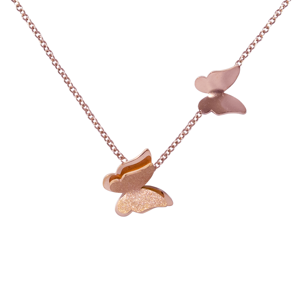 Rose gold butterfly necklace