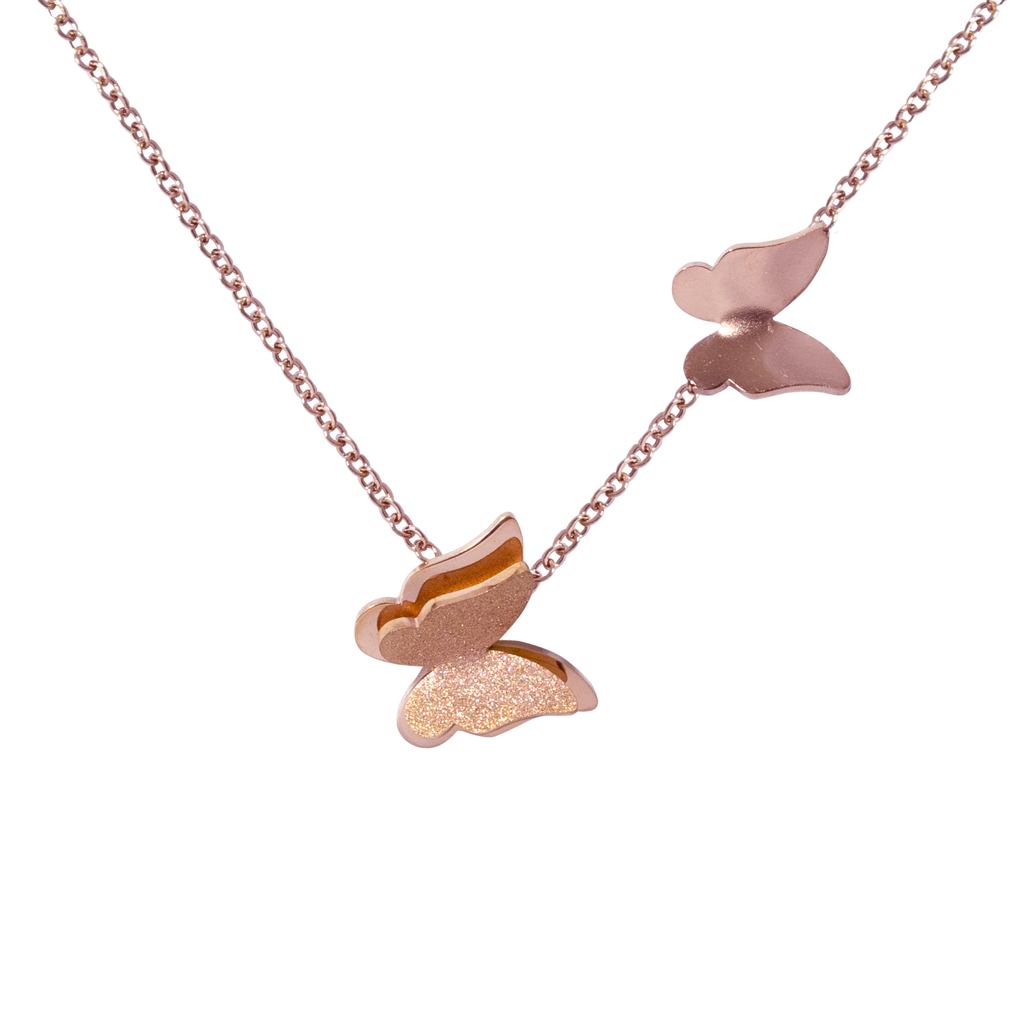 Rose gold butterfly necklace