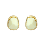 Pair of gold earrings with light-colored stones
