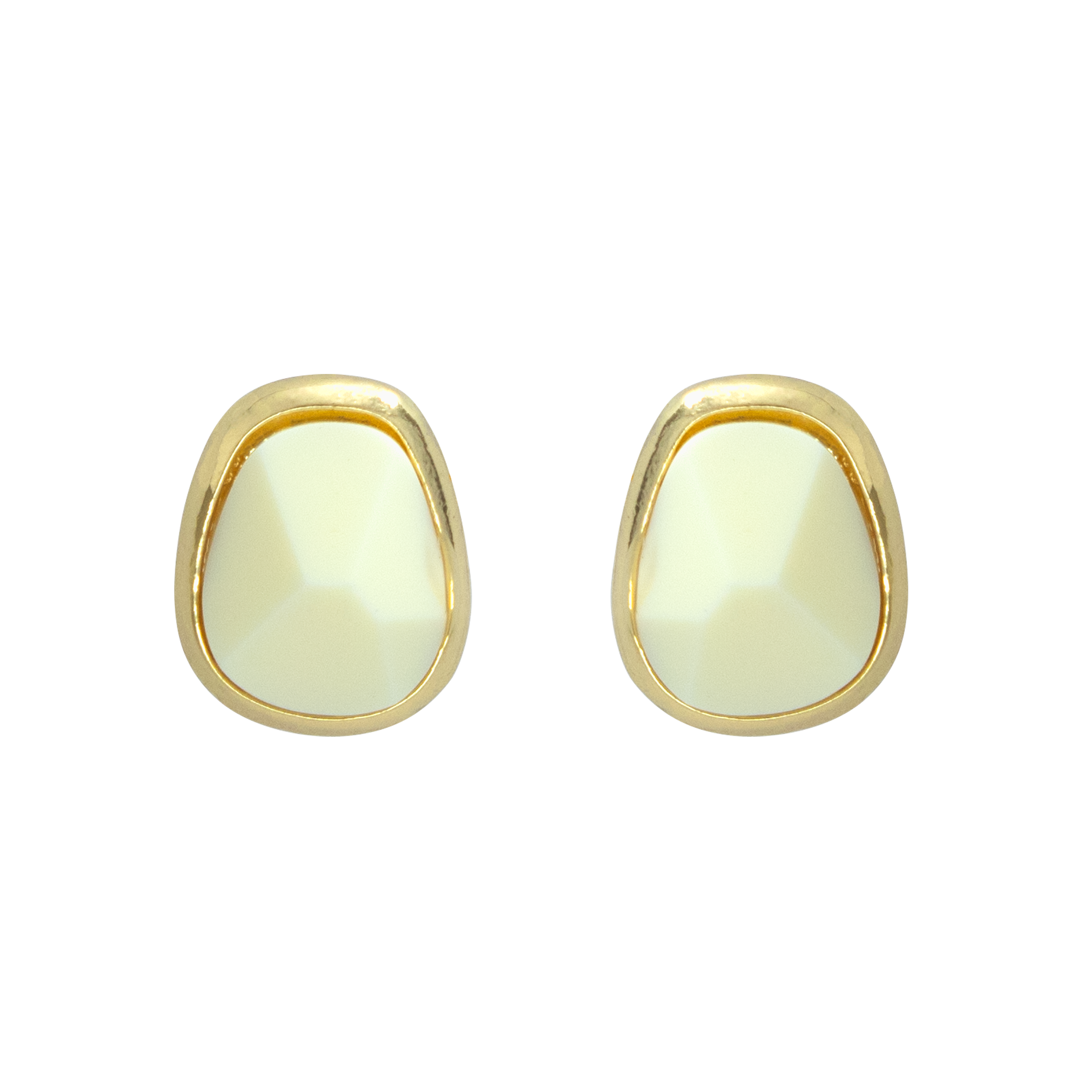 Pair of gold earrings with light-colored stones