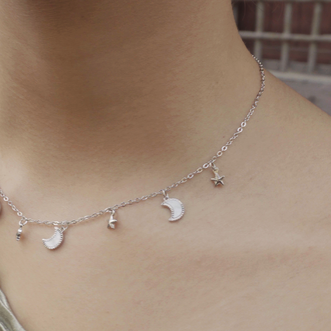 Celestial Charm Necklace - Rose Gold