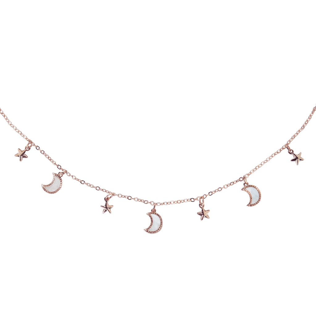 Celestial Charm Necklace - Rose Gold