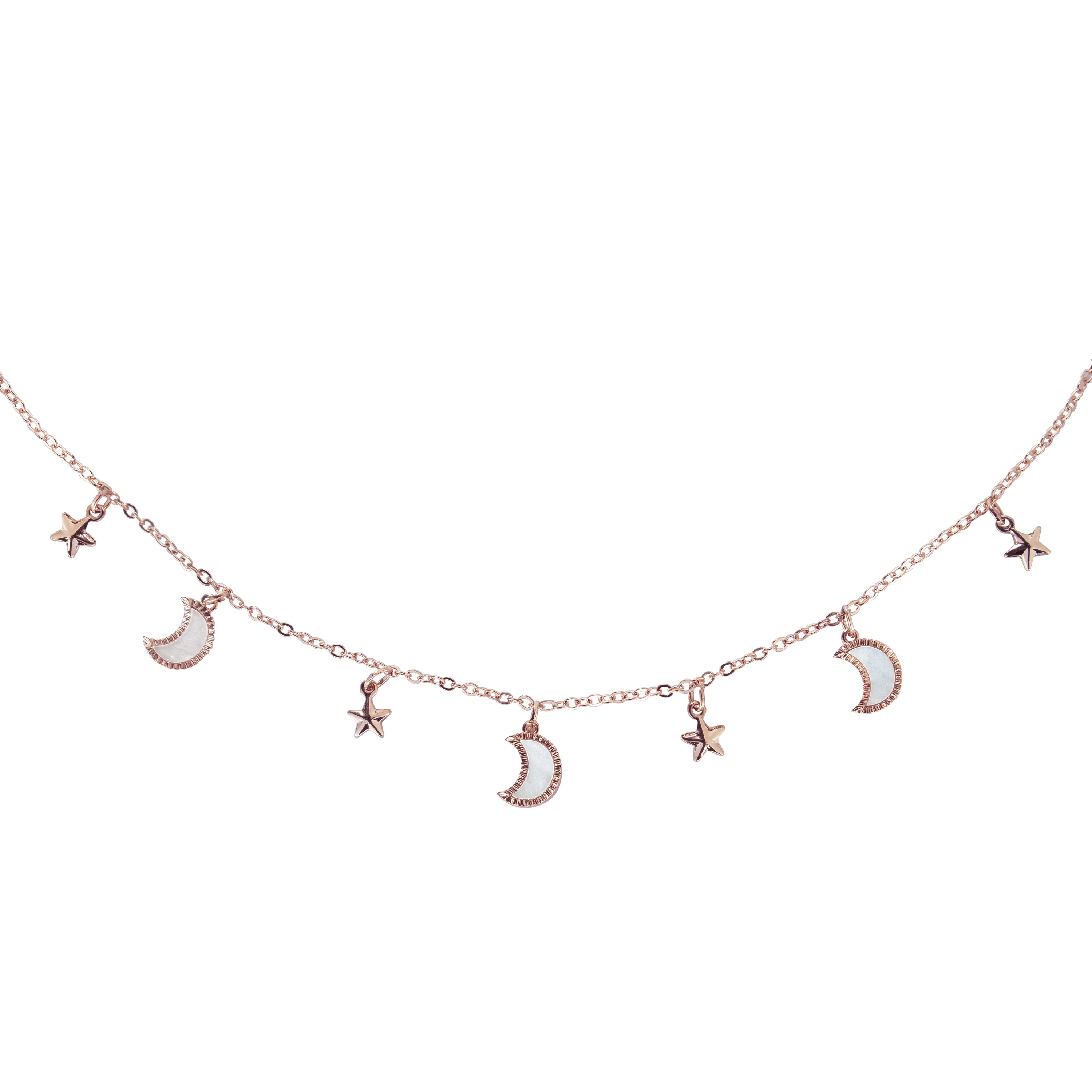 Celestial Charm Necklace - Rose Gold