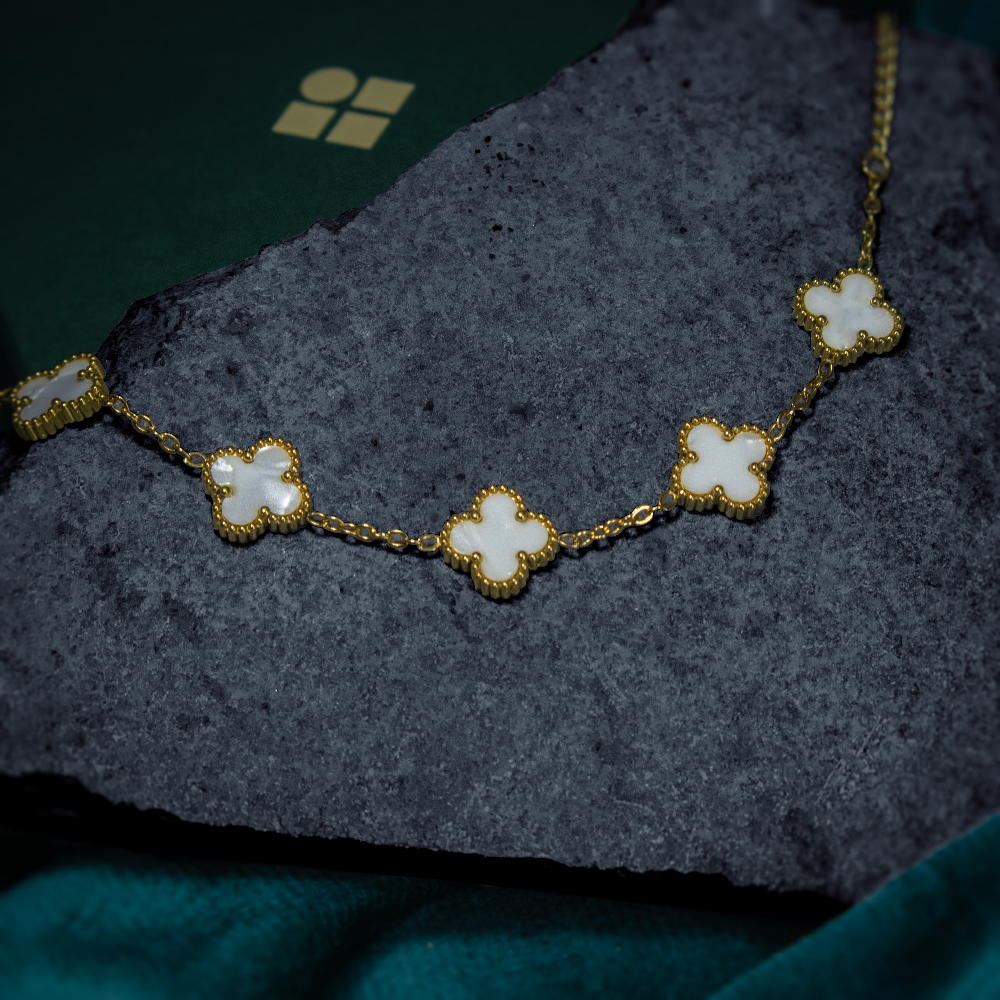 White Clover Charm Bracelet