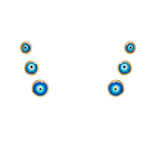 Set of six blue evil eye symbols