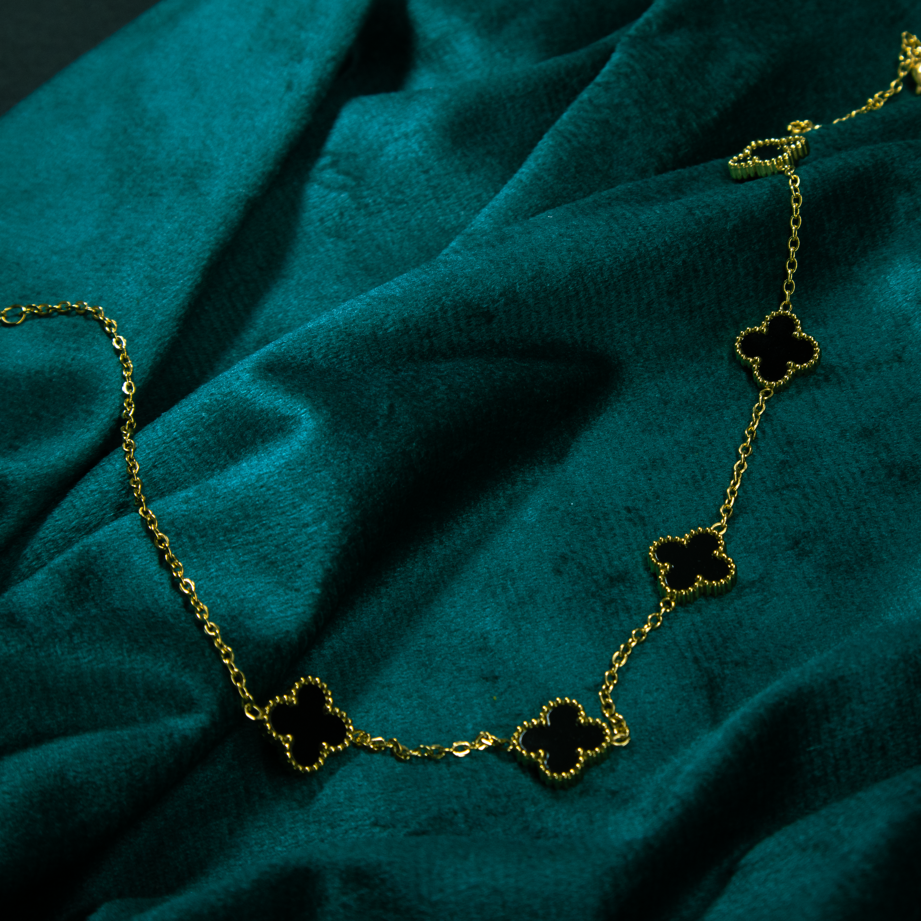 Black Clover Charm Necklace
