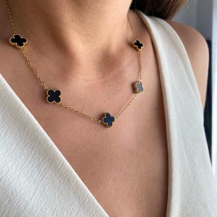 Black Clover Charm Necklace