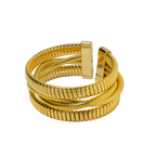 Gold bracelet with a textured design 