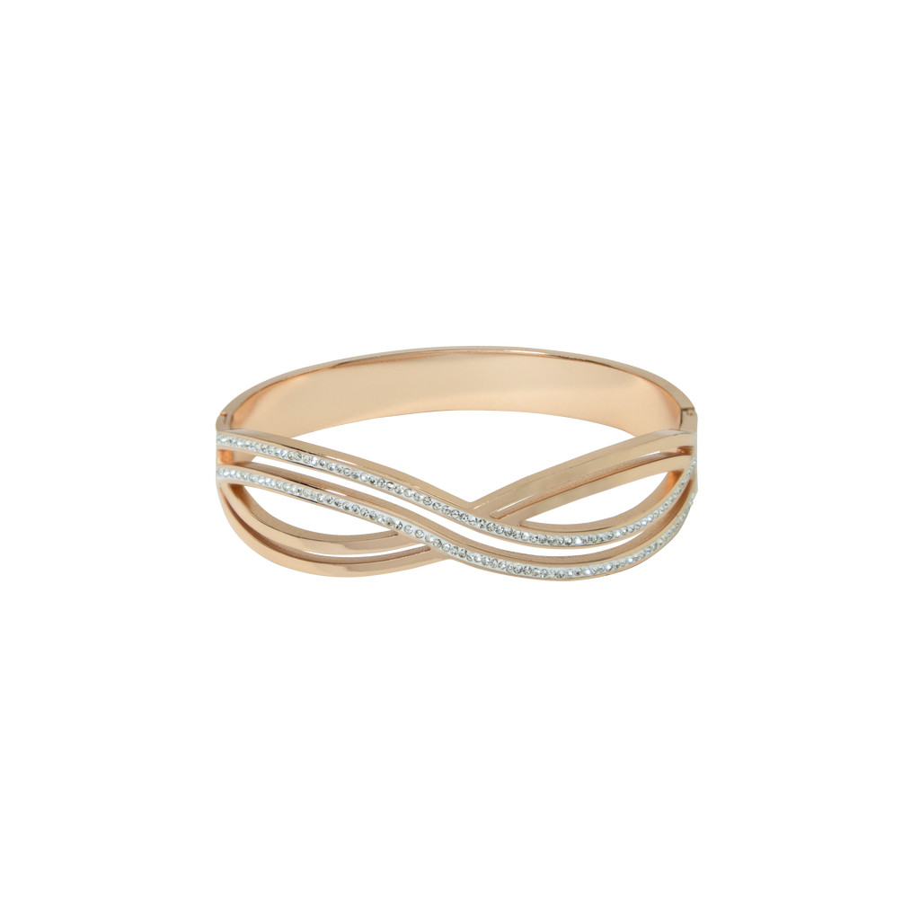 Gold bracelet with interwoven design