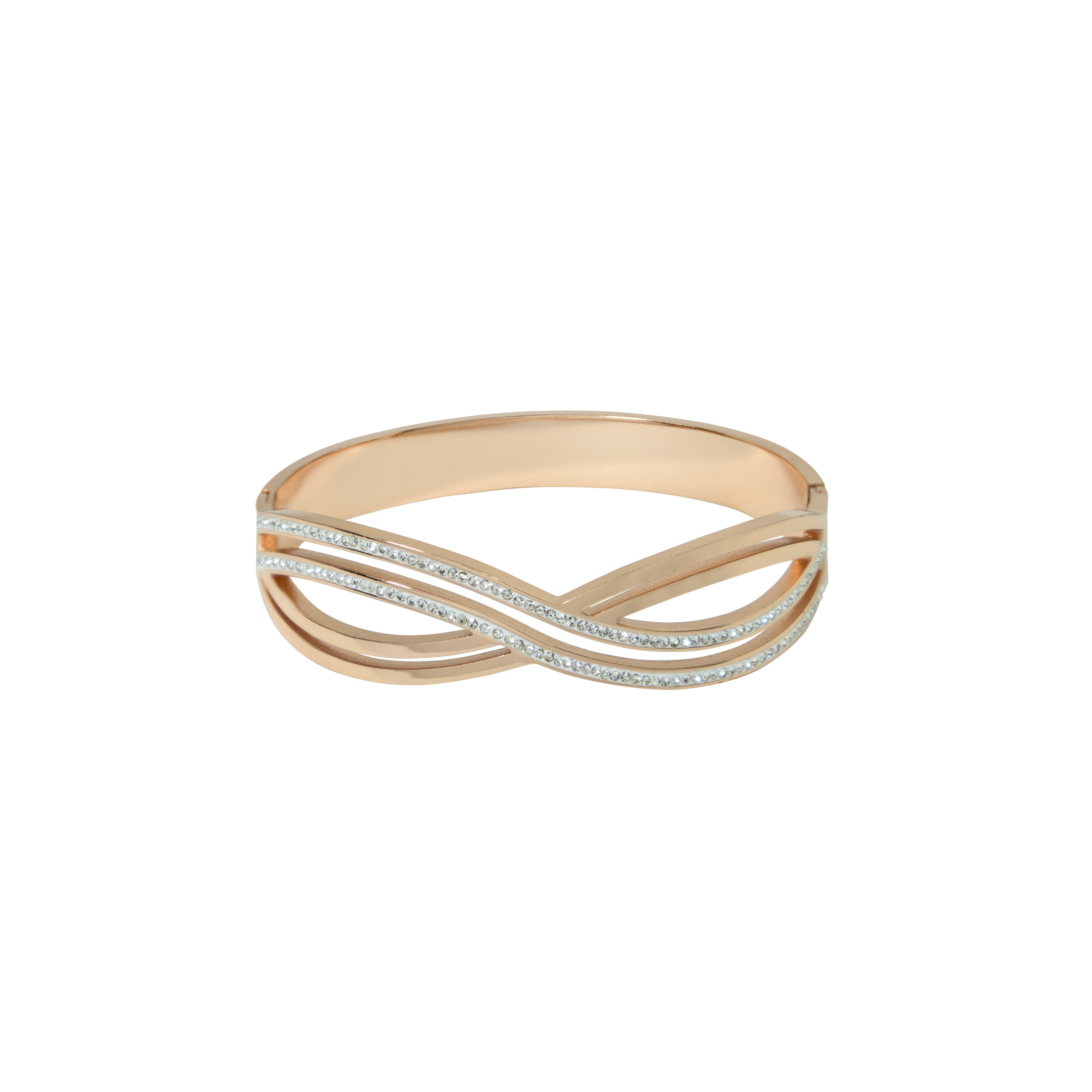 Gold bracelet with interwoven design