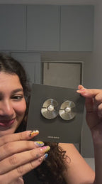 Pearl Stud Earrings – Vintage Silver Finish