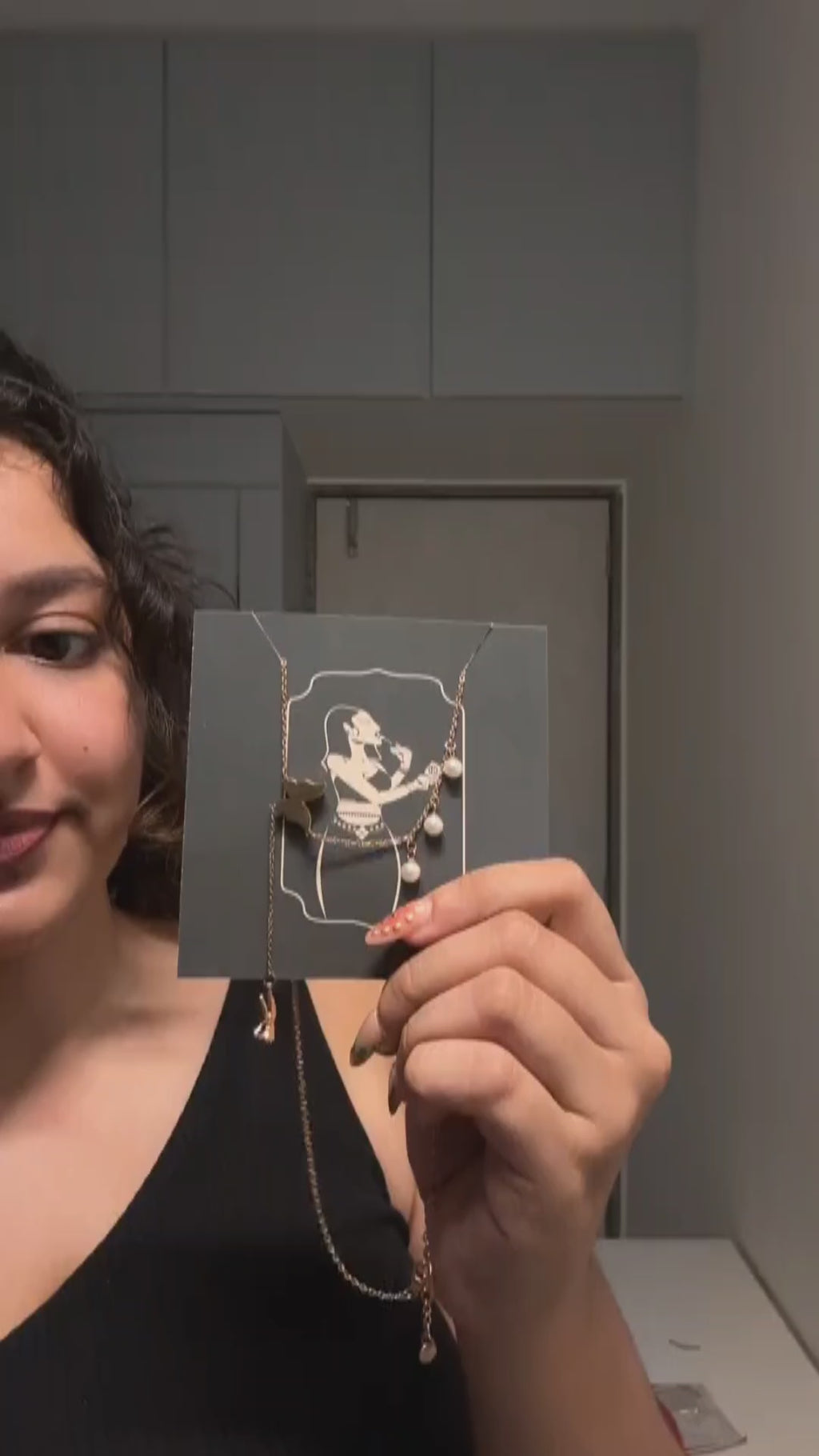 Butterfly Drape Pearl Necklace