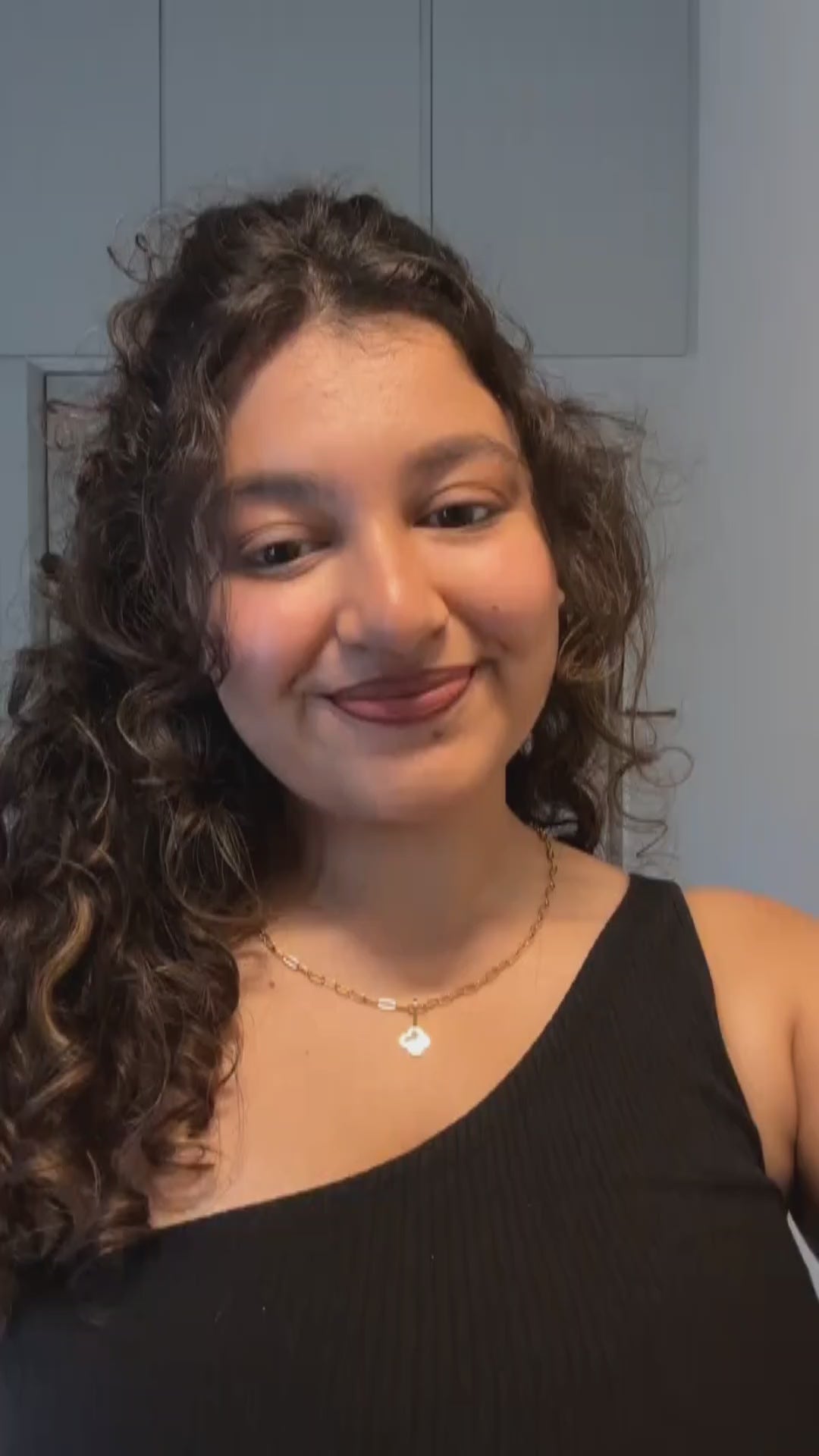 Chunky Gold Chain Necklace with Black Clover Charm