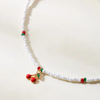 Cherry Seed Bead Choker