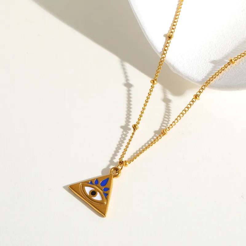 Evil Eye Triangle Necklace