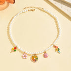 Happy Charm Pearl Choker