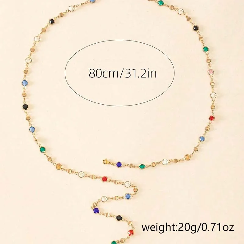 Multi-Color Gemstone Lariat Y-Necklace