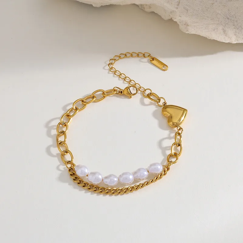 Pearl & Gold Mixed Chain Bracelet