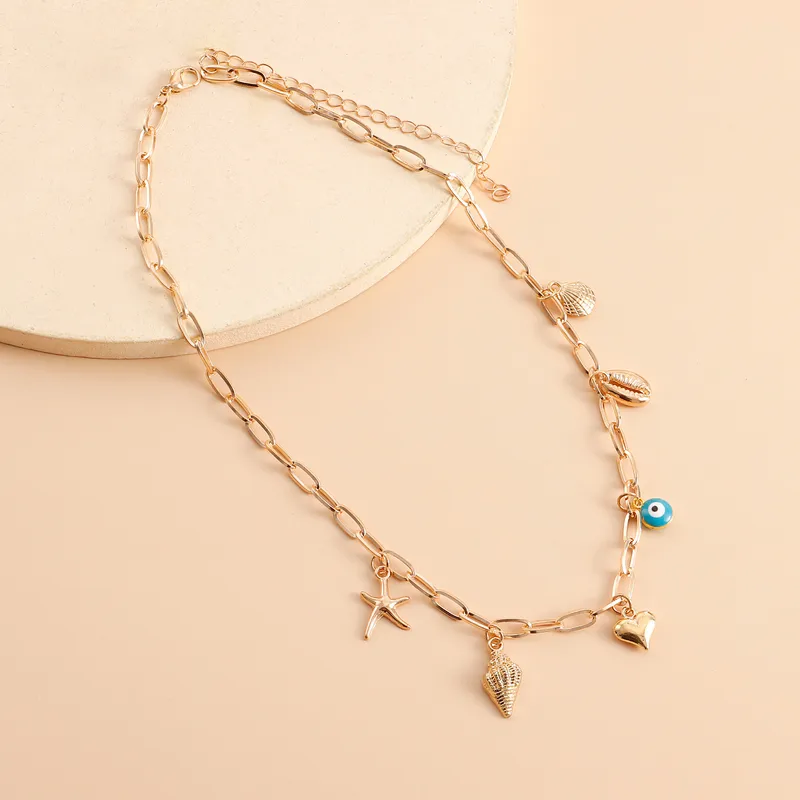 Charm Necklace – Sea & Lucky Symbol Charms