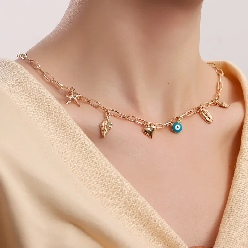 Charm Necklace – Sea & Lucky Symbol Charms