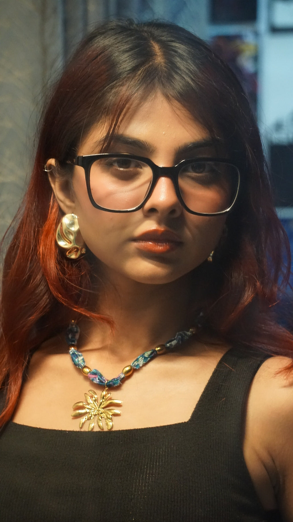 Golden Bloom Scarf Necklace – Boho Luxe Fusion