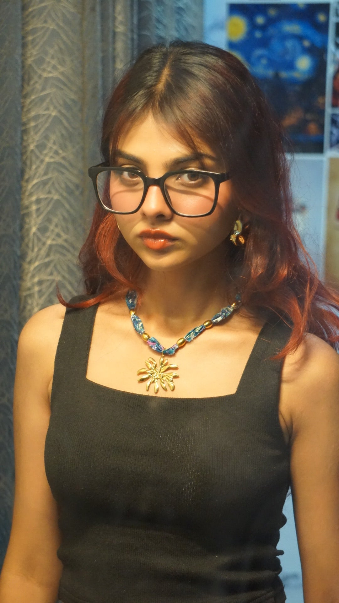 Golden Bloom Scarf Necklace – Boho Luxe Fusion