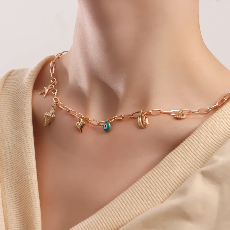 Charm Necklace – Sea & Lucky Symbol Charms