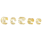 5-Piece No-Piercing Gold Ear Cuff Stack