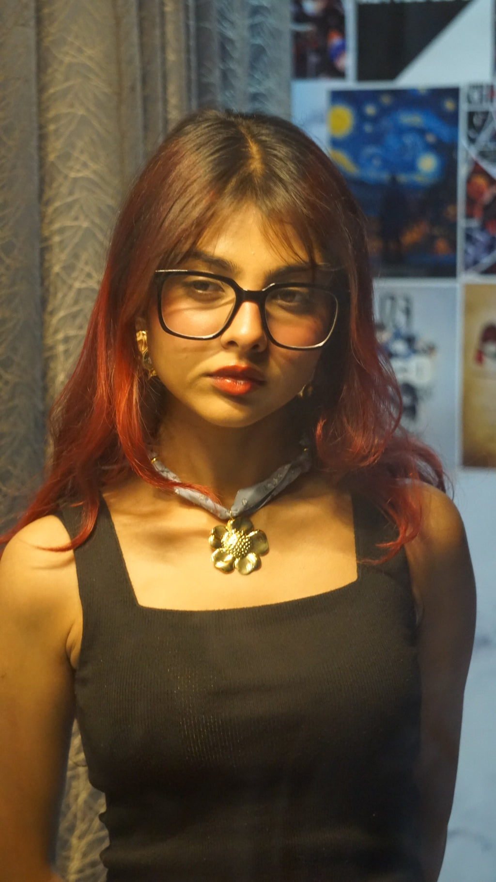 Blue Blossom Scarf Necklace – Chic Floral Charm