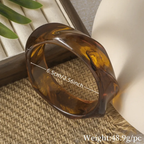 Chunky Sculptural Dark Tortoiseshell Bangle