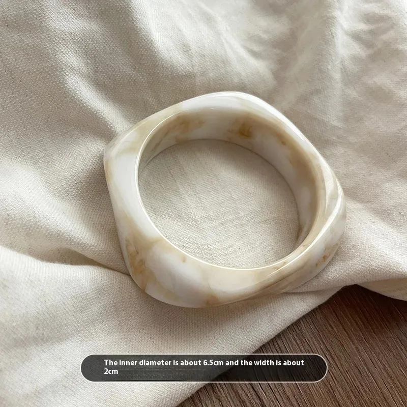 Ivory Marble Resin Bangle