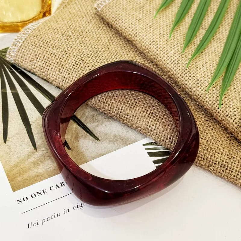 Ruby Red - Modern Resin Bangle