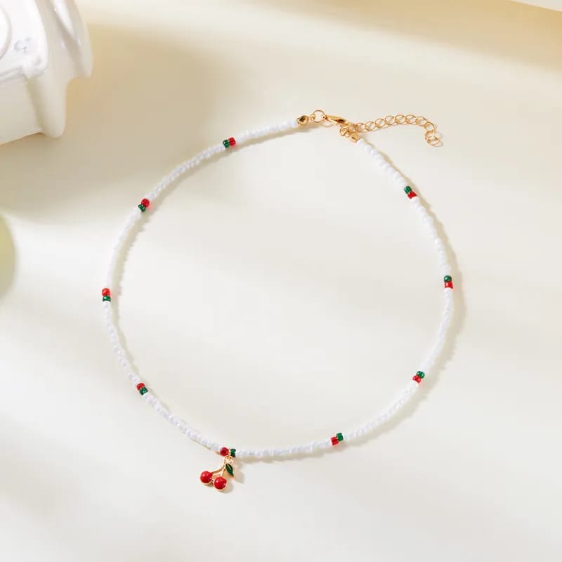 Cherry Seed Bead Choker