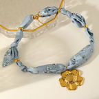 Blue Blossom Scarf Necklace – Chic Floral Charm