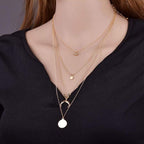 Lunar Charm Layered Necklace Set