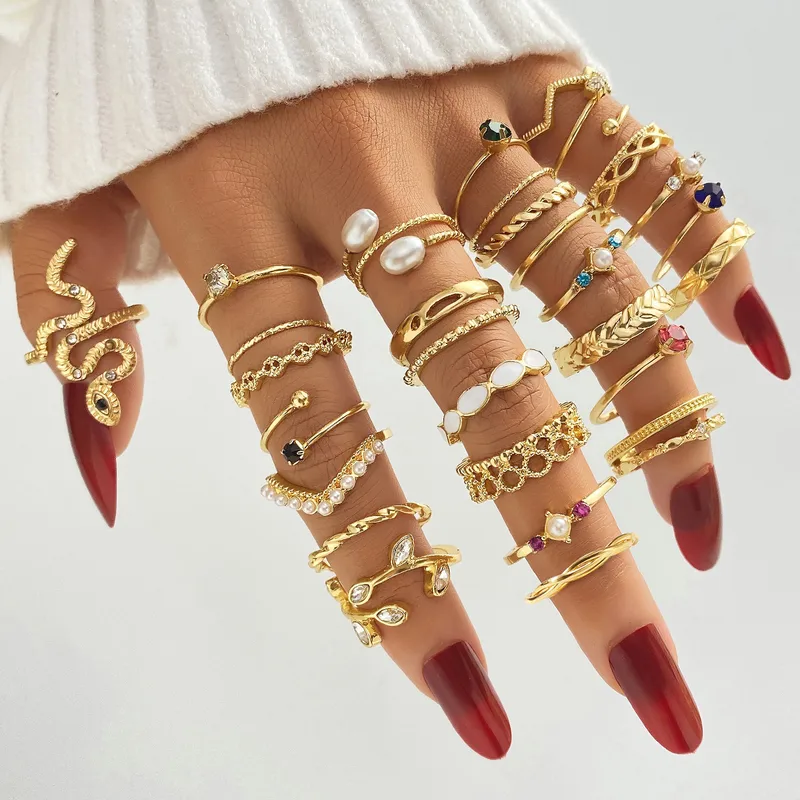 Mega 30-Piece Gold Statement Ring Set